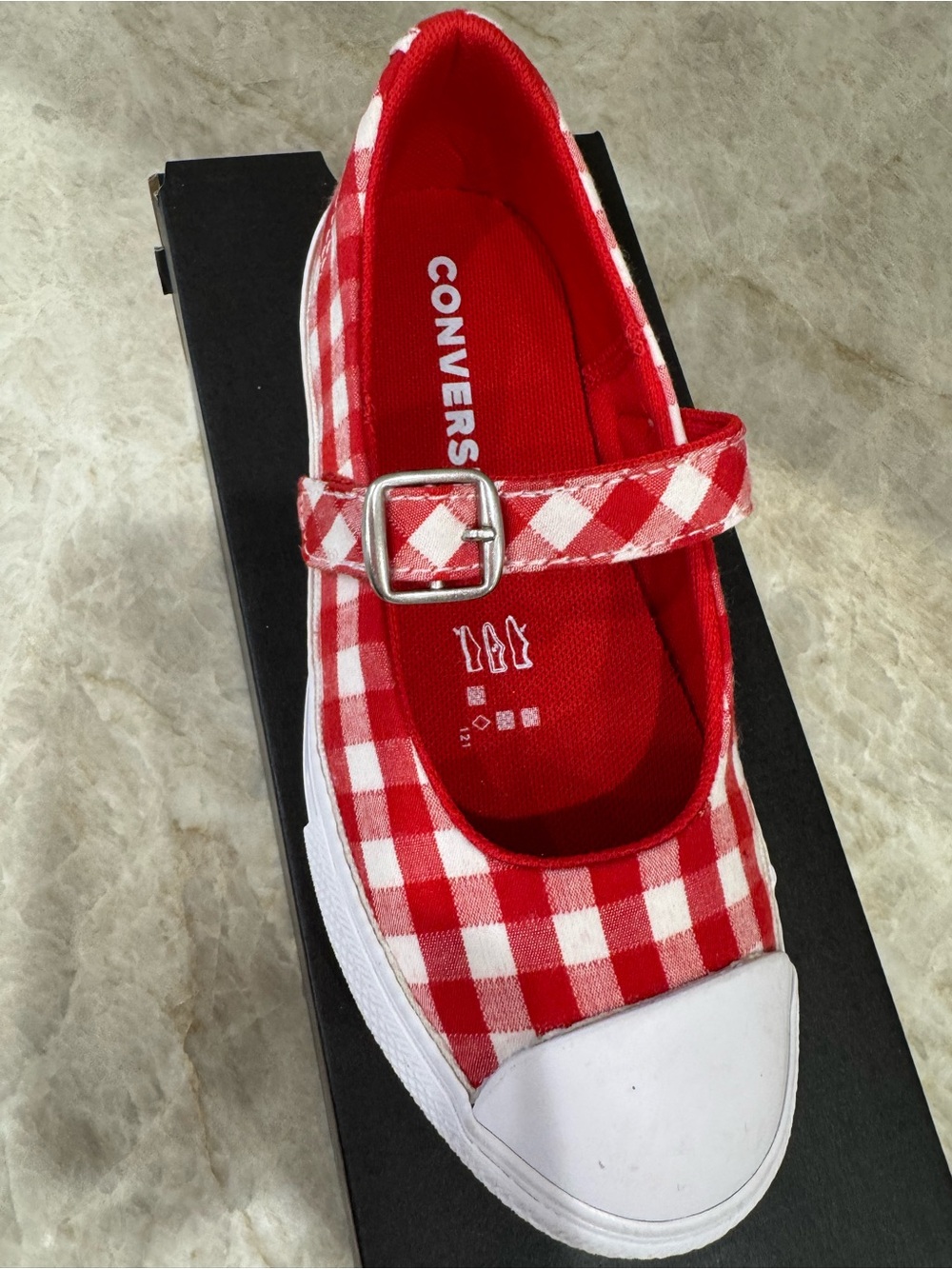 Red Converse Mary Jane Girls Shoes - Picture 4 of 6